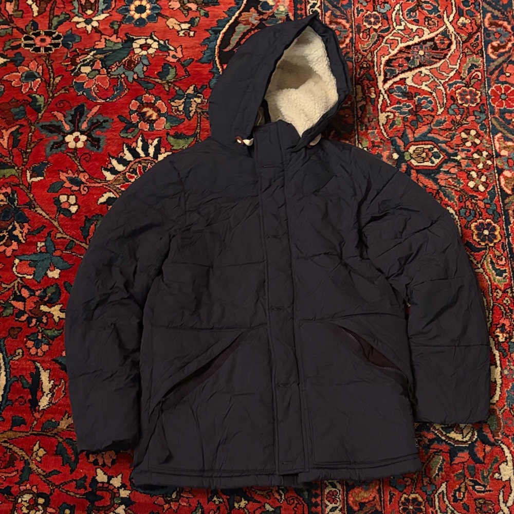 Abercrombie & Finch Navy Hooded Puffer Jacket